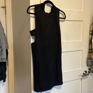 Suede cut out mini dress